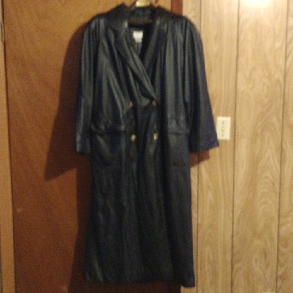 Ladies leather trench coat